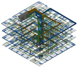 Darstellung eines Plans einer technischen Gebäudeausrüstung